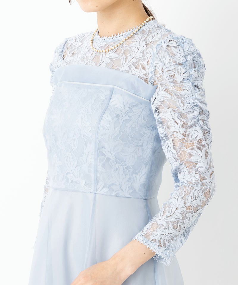 SNIDEL スナイデル ボリュームフレアレースドッキングドレス その他 x