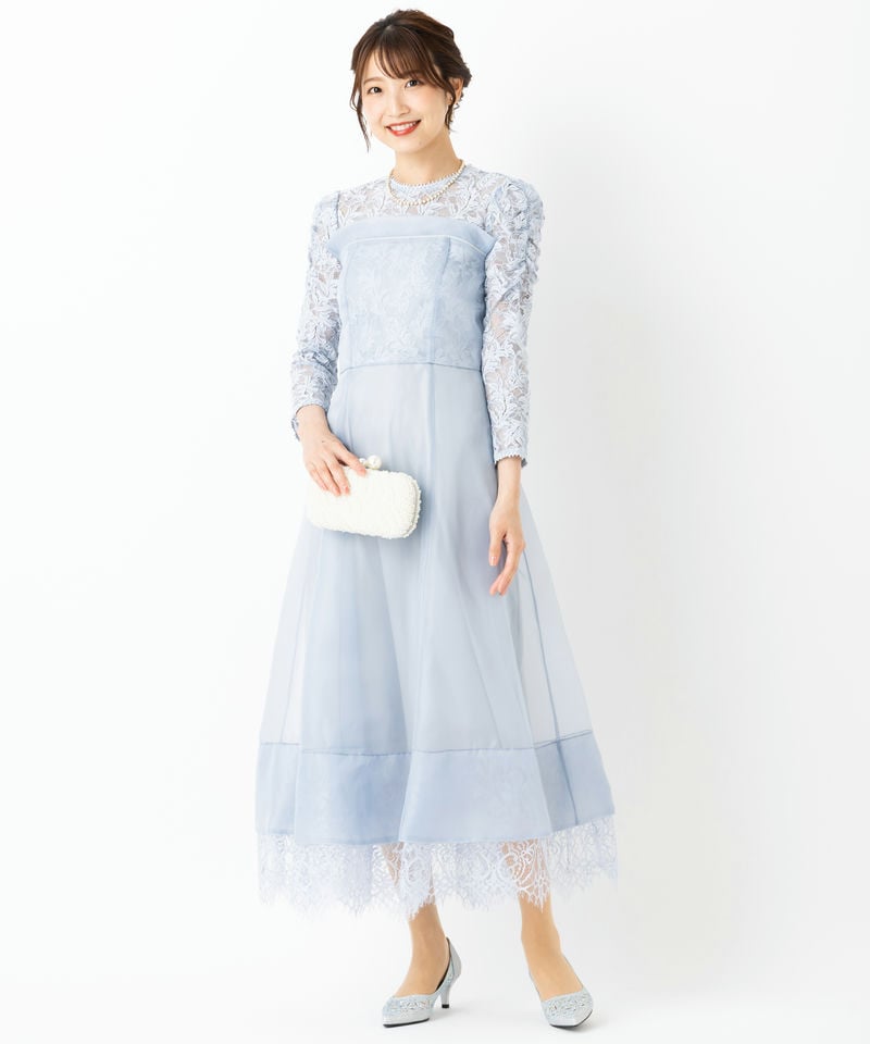 SNIDEL スナイデル ボリュームフレアレースドッキングドレス その他 x