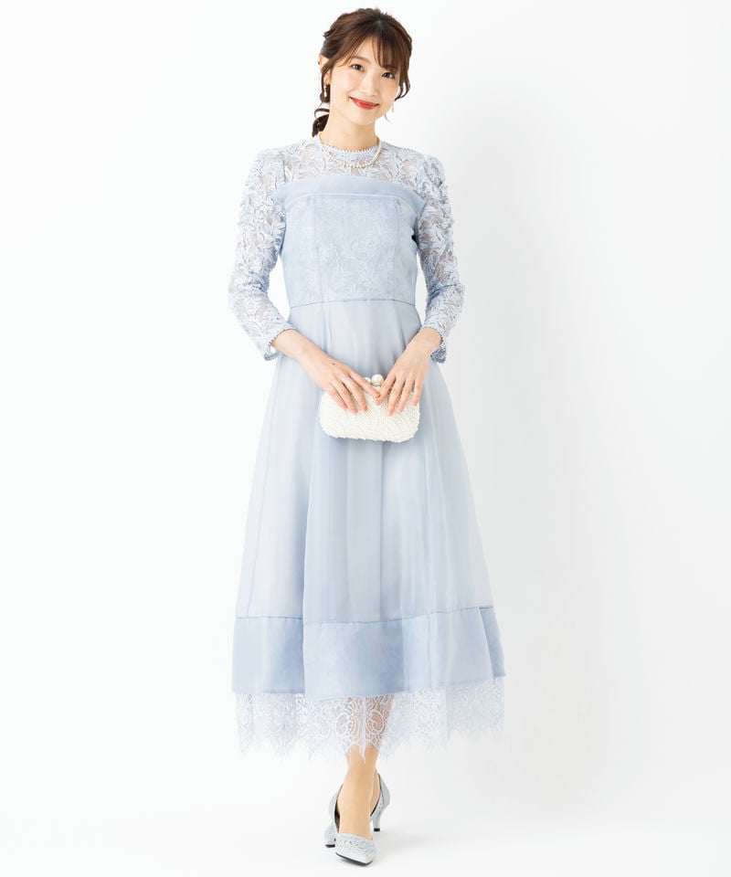 SNIDEL スナイデル ボリュームフレアレースドッキングドレス その他 x