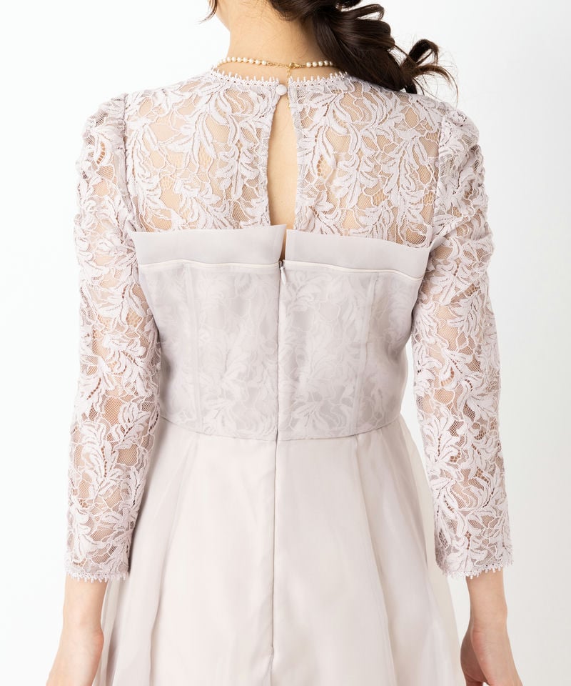 SNIDEL スナイデル ボリュームフレアレースドッキングドレス その他 x