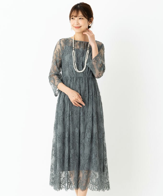アーバンリサーチ 結婚式 ワンピース URBAN RESEARCH アーバンリサーチ 配色レースミディドレス その他 x