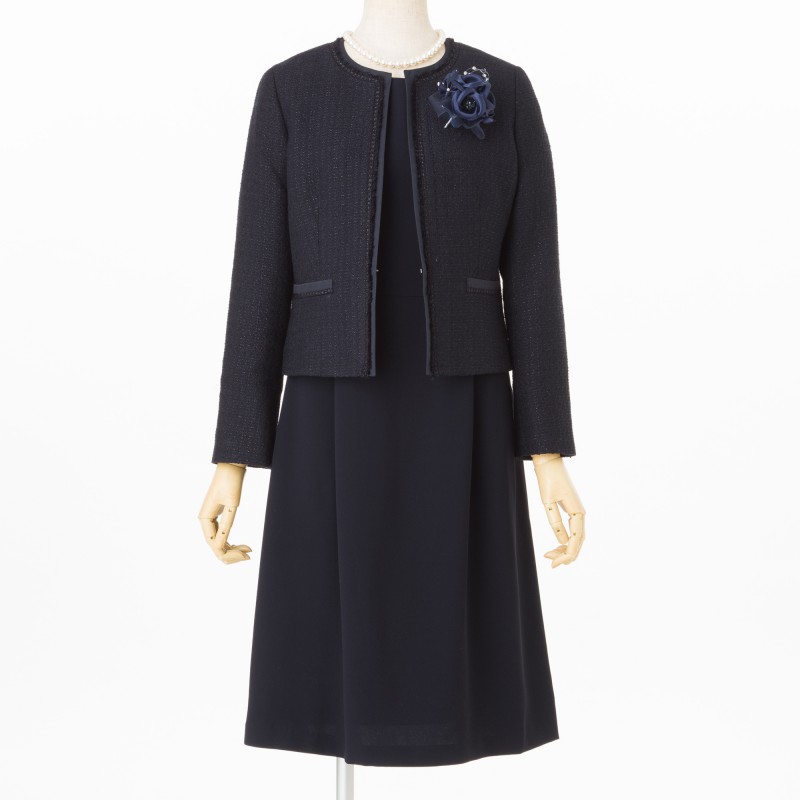 23区 ライトシャインツイードノーカラージャケット ネイビー系 | 結婚