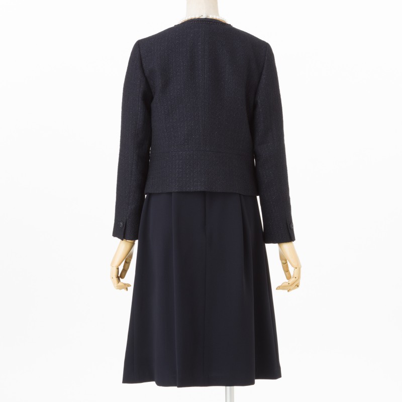 23区 ライトシャインツイードノーカラージャケット ネイビー系 | 結婚