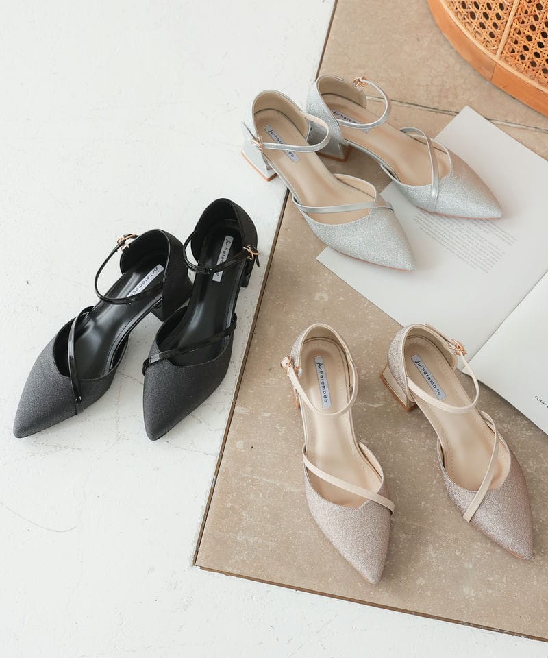 Select Shop ミラージュチャンキーヒールストラップパンプス その他 x