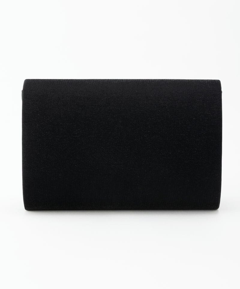 Select Shop ウェービー金具サテンクラッチバッグ ブラック系 | 結婚式