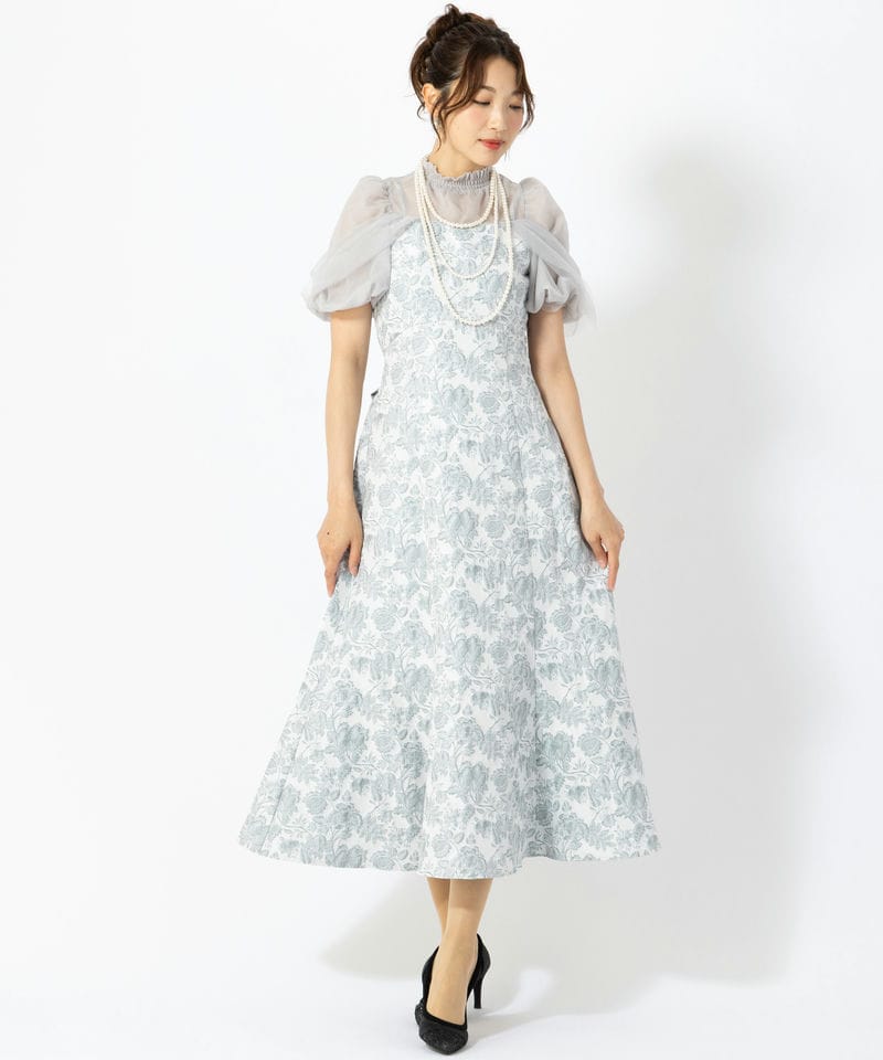 dazzlin ダズリン シアーベールジャガードドレス その他 x グレー系 x