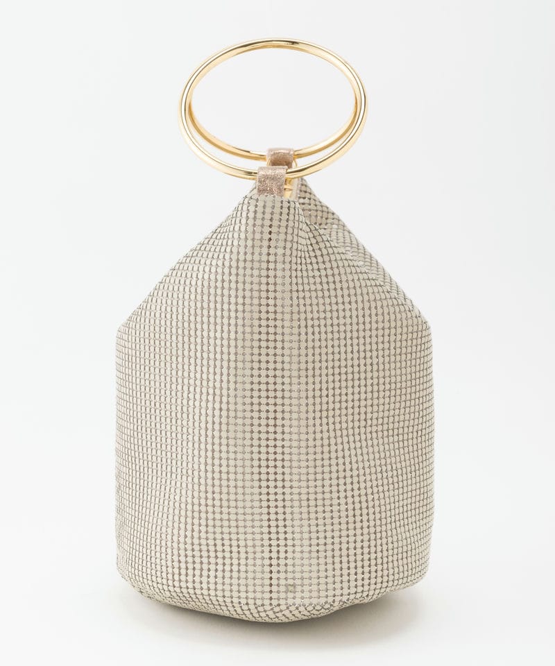 Select Shop ラインストーン巾着ポシェットバッグ ゴールド系 | 結婚式