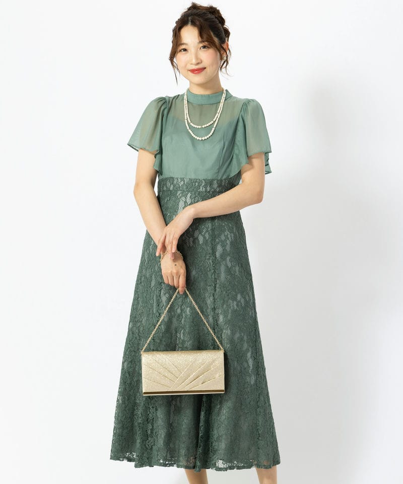 Select Shop 刺繍レース切り替えセットアップパンツドレス その他 x