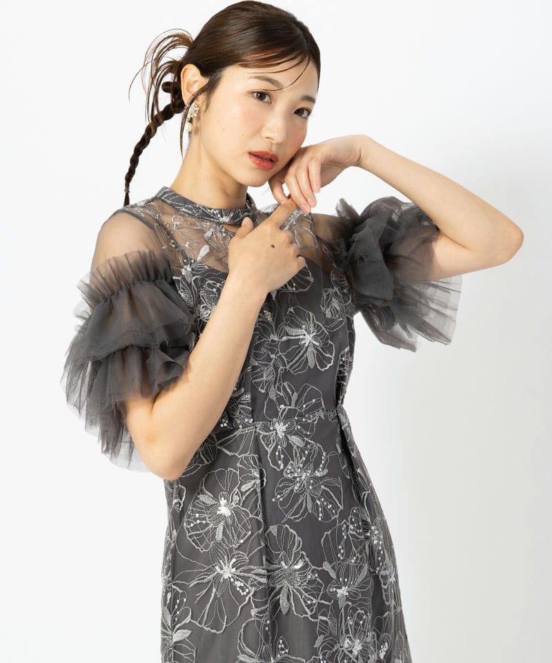 ANDRESD アンドレスド キーネックエンブロイダリードレス その他 x