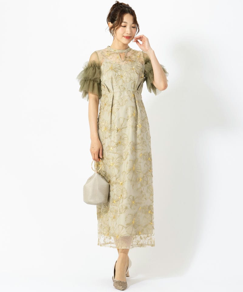 ANDRESD アンドレスド キーネックエンブロイダリードレス その他 x