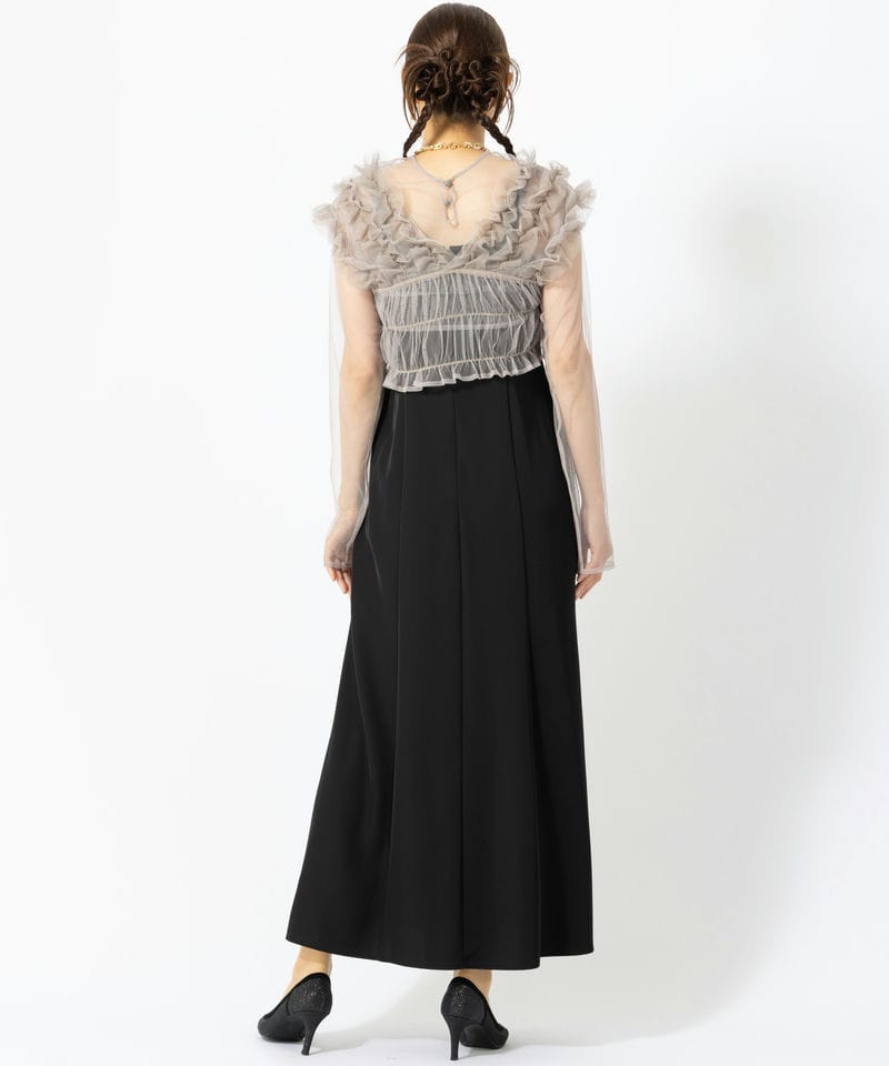 et.UNiVER エト.ユニヴェール メニーウェイフリルドレス ブラック系 x