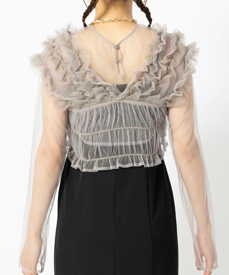 et.UNiVER エト.ユニヴェール メニーウェイフリルドレス ブラック系 x