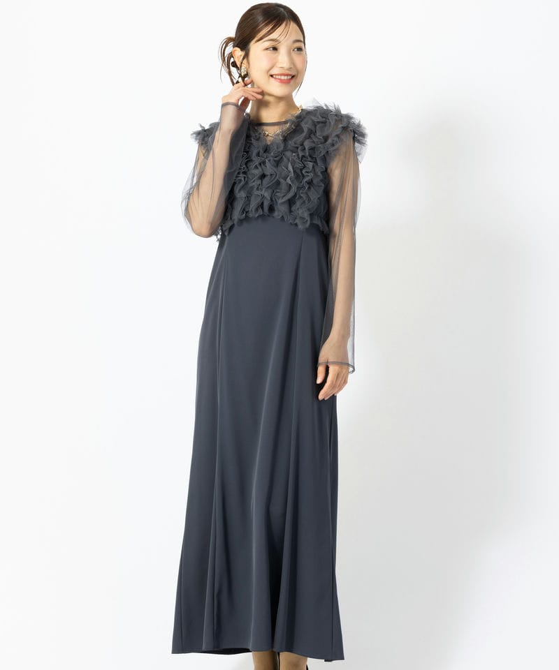 et.UNiVER エト.ユニヴェール メニーウェイフリルドレス ブルー系