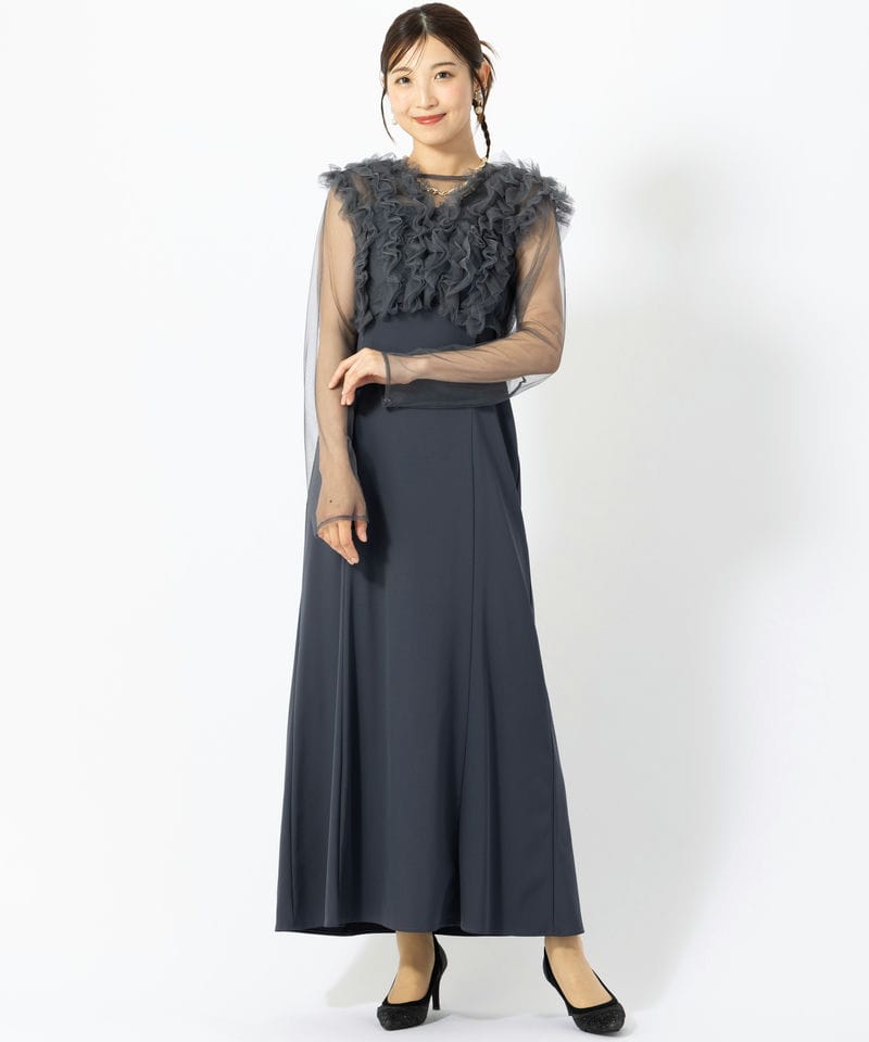 et.UNiVER エト.ユニヴェール メニーウェイフリルドレス ブルー系