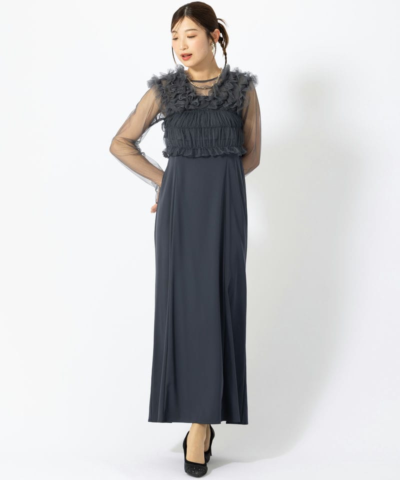 et.UNiVER エト.ユニヴェール メニーウェイフリルドレス ブルー系