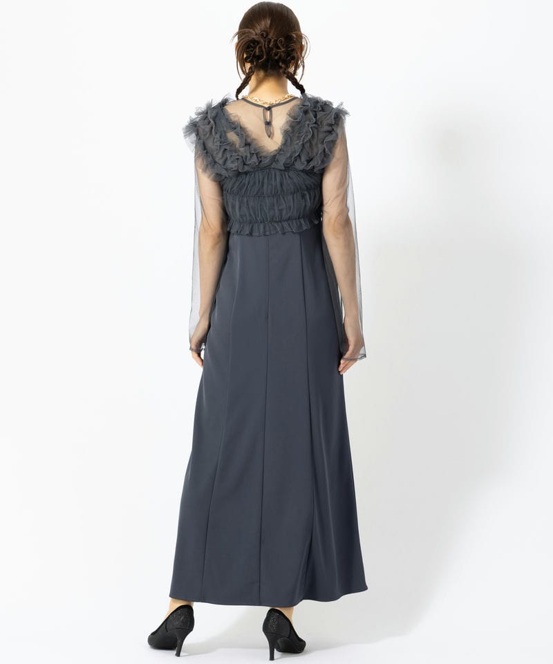 et.UNiVER エト.ユニヴェール メニーウェイフリルドレス ブルー系