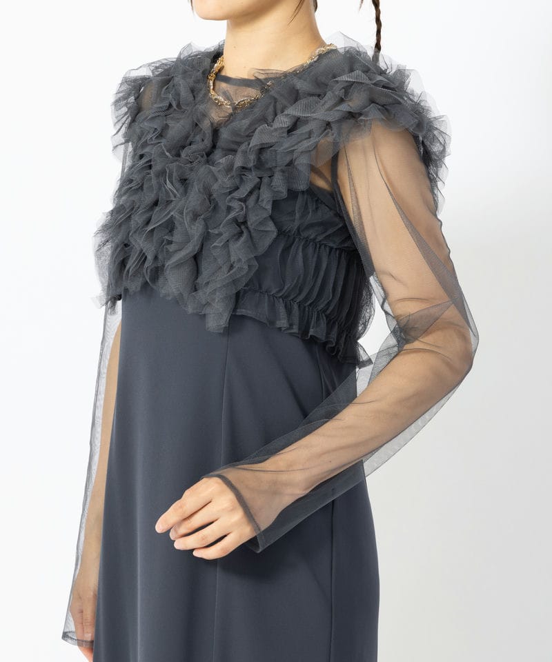 et.UNiVER エト.ユニヴェール メニーウェイフリルドレス ブルー系