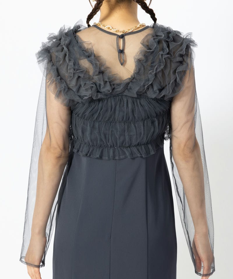 et.UNiVER エト.ユニヴェール メニーウェイフリルドレス ブルー系