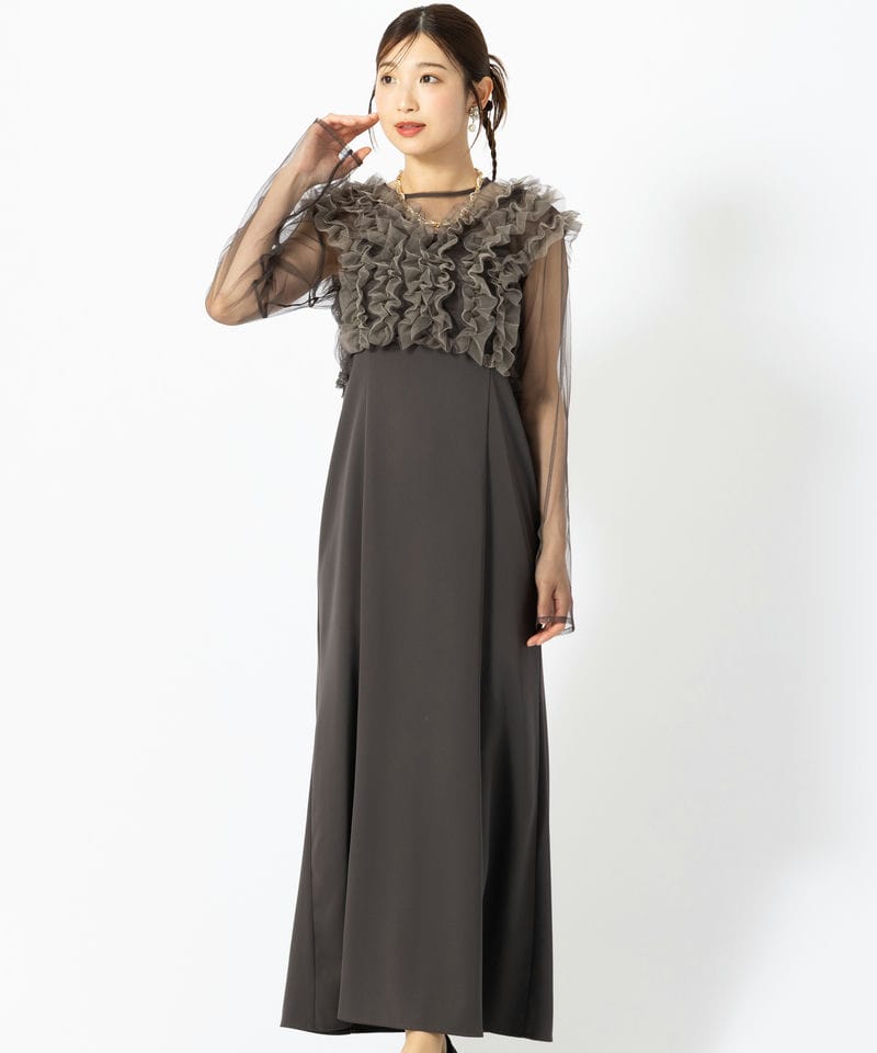 et.UNiVER | エトユニヴェール　3wayドレス　グレージュ et.UNiVER エト.ユニヴェール メニーウェイフリルドレス ブルー系