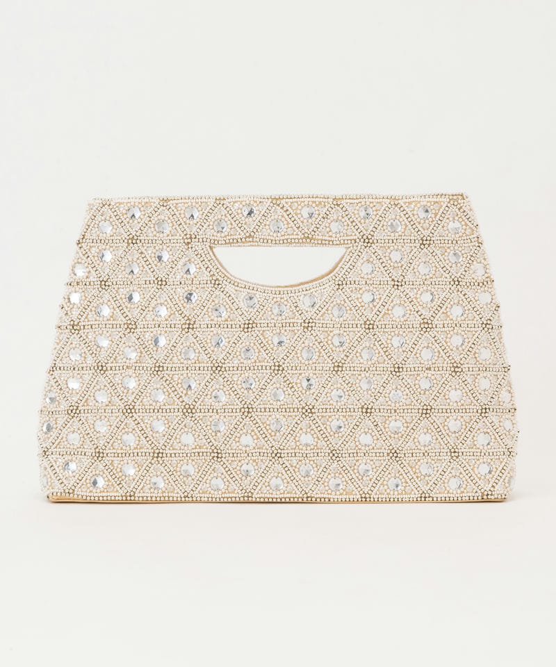 GRACE CONTINENTAL グレースコンチネンタル ビーズ刺繍バッグ ベージュ