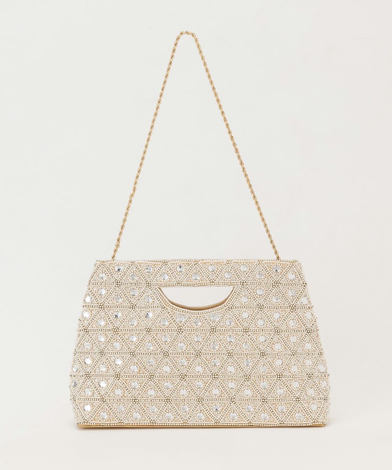 GRACE CONTINENTAL グレースコンチネンタル ビーズ刺繍バッグ ベージュ