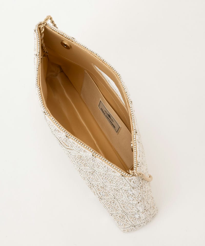 GRACE CONTINENTAL グレースコンチネンタル ビーズ刺繍バッグ ベージュ