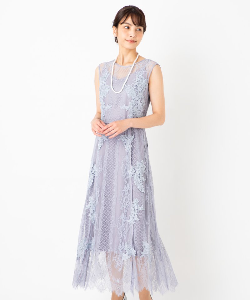 FRAY I.D フレイアイディー レースアップモチーフドレス ブルー系