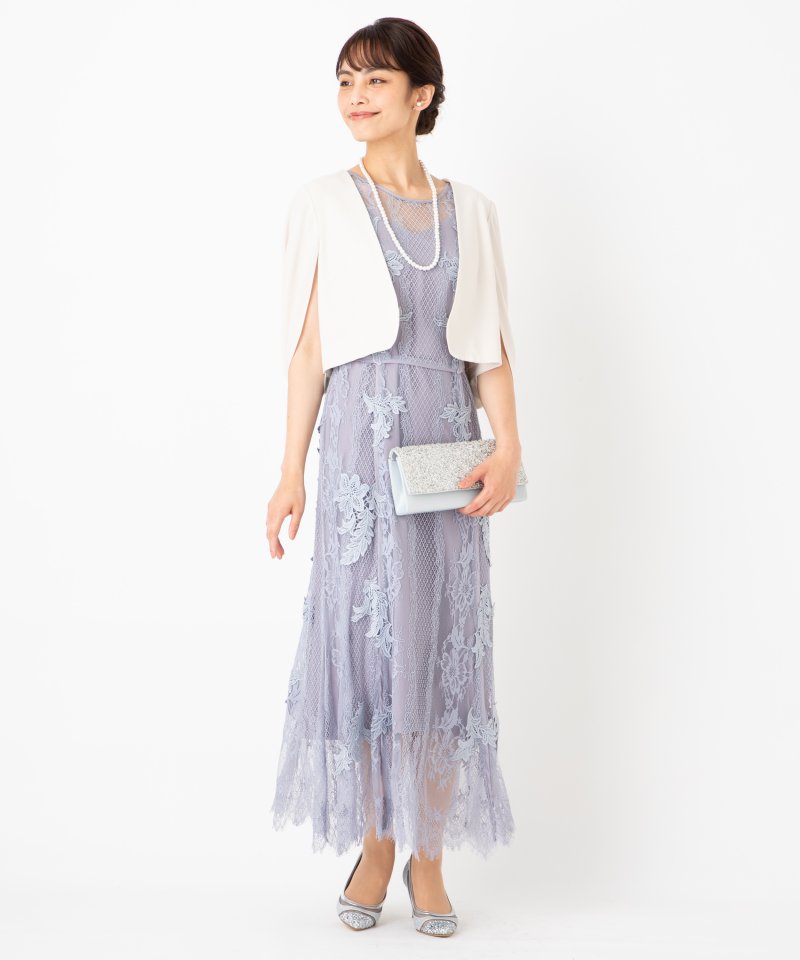 FRAY I.D フレイアイディー レースアップモチーフドレス ブルー系