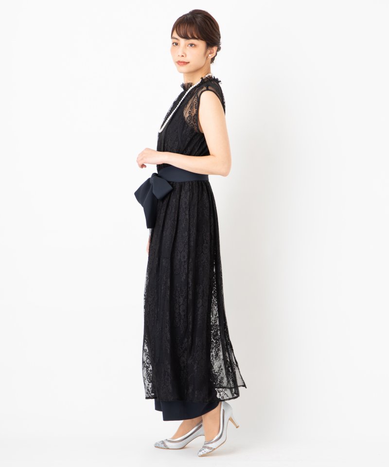 kaene カエン レースジレ付きオールインワン ブラック系 | 結婚式 