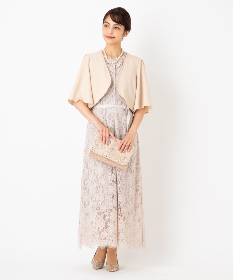 FRAY I.D フレイアイディー パイピングレースドレス ベージュ系 | 結婚