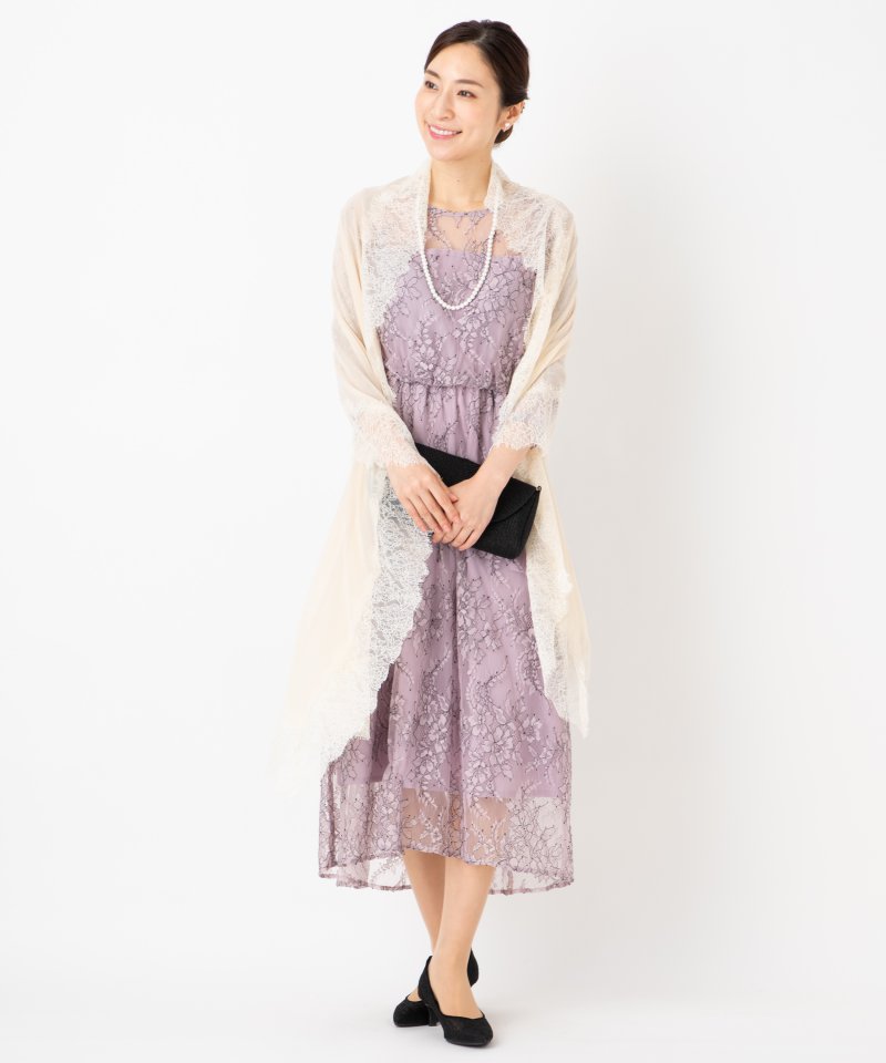 apart by lowrys アパートバイローリーズ 配色刺繍レースドレス ピンク