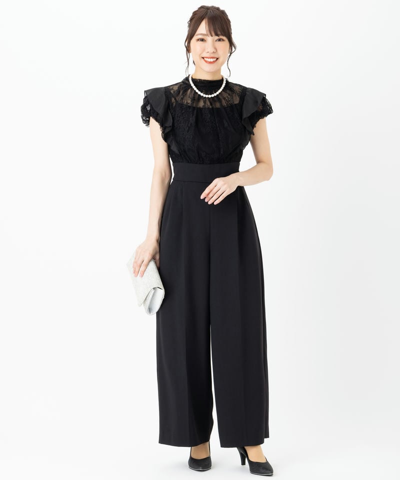 RUIRUE BOUTIQUE ルイルエブティック バックリボンレースコンビパンツ