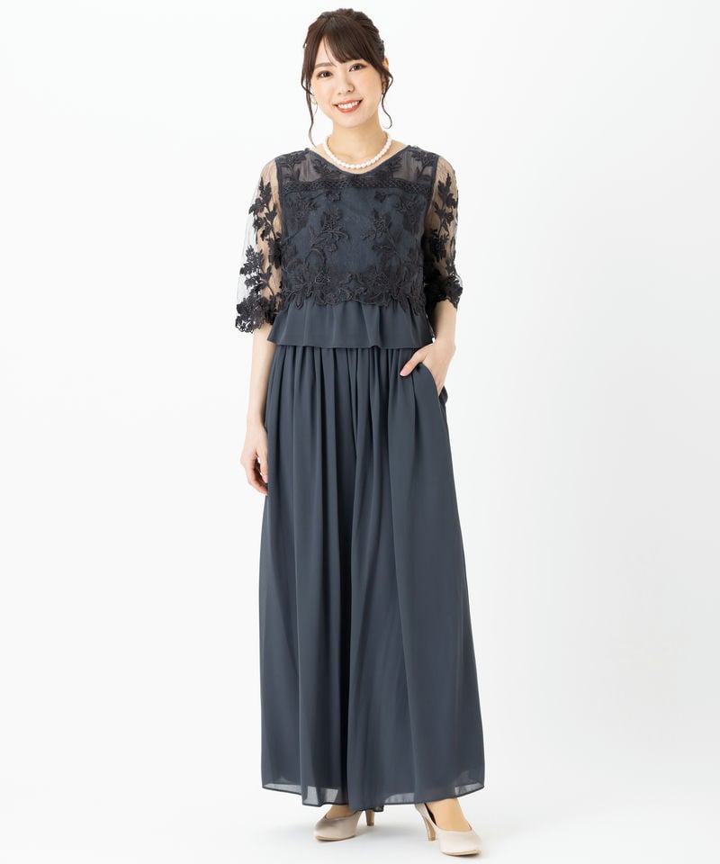 Select Shop レーストップス付きパン ツドレス その他 x グリーン系