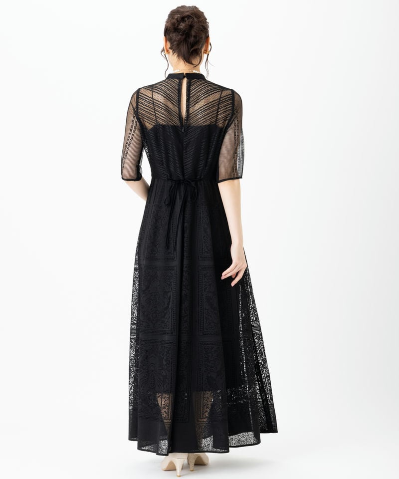 FRAY I.D フレイアイディー オーナメントラインパネルドレス ブラック