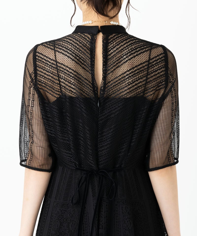 FRAY I.D フレイアイディー オーナメントラインパネルドレス ブラック