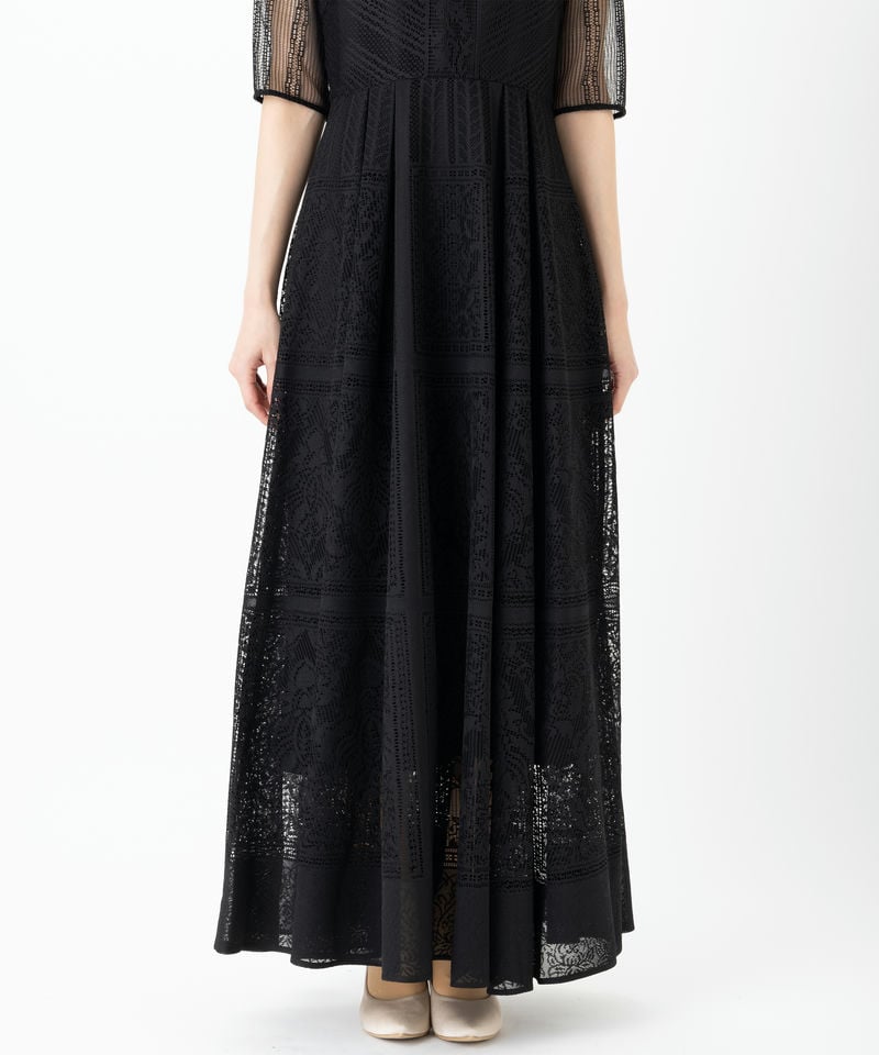 FRAY I.D フレイアイディー オーナメントラインパネルドレス ブラック