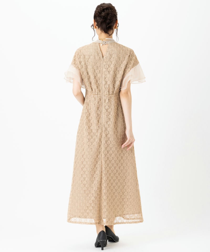 【 J by Blue 】ジオメトリックチェーンレースドレス　Mサイズ J by blue（ジェイバイブルー）の「ジオメトリックチェーンレース