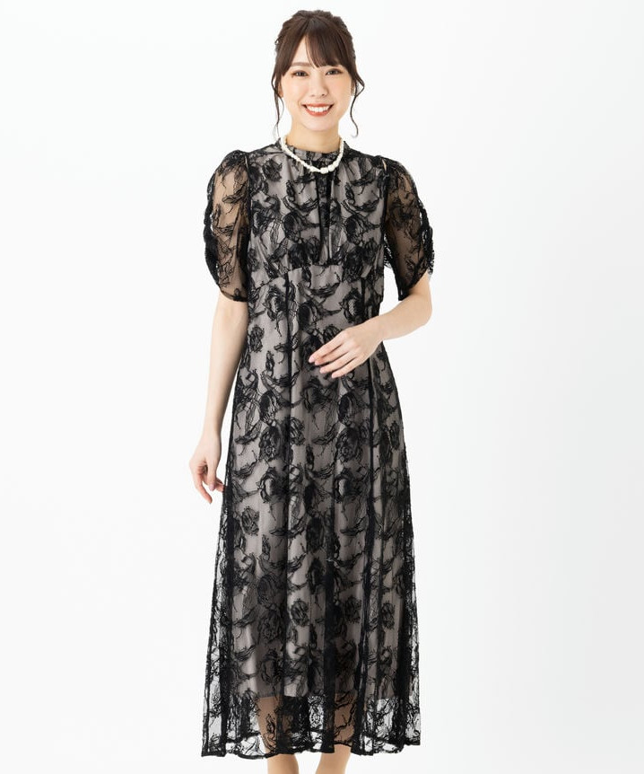 JILL STUART ジルスチュアート バイカラーラッフルレースドレス