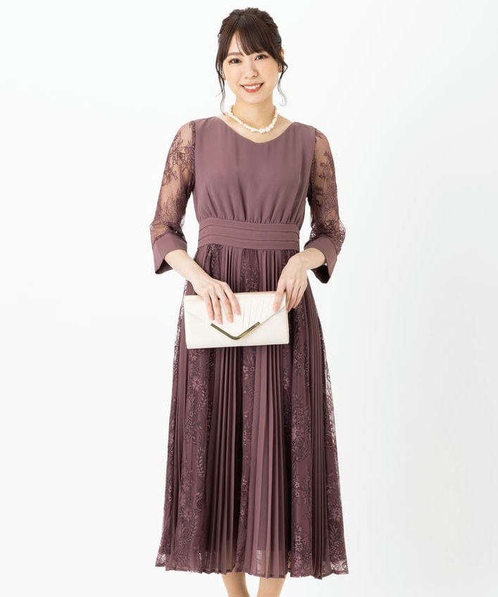 Dorry Doll 【ドレス2点セット】ドリードール プリーツ×レース 7分袖