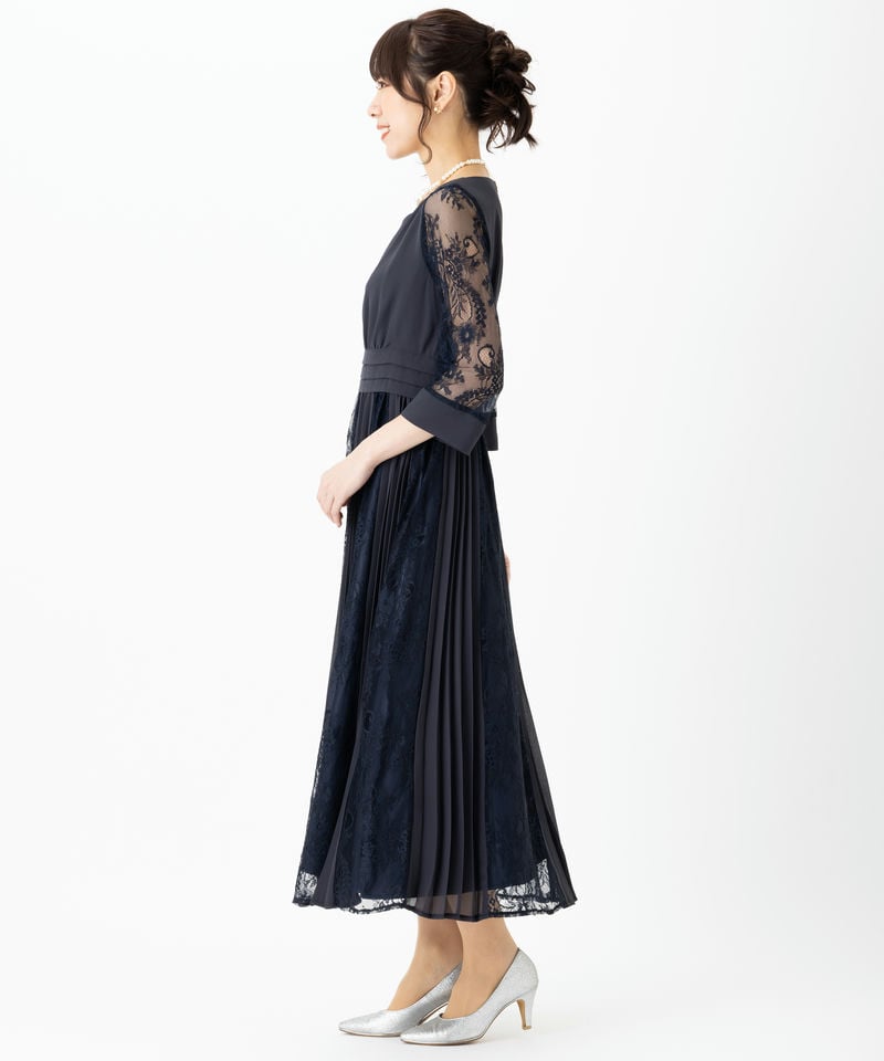 Dorry Doll 【ドレス2点セット】ドリードール プリーツ×レース 7分袖