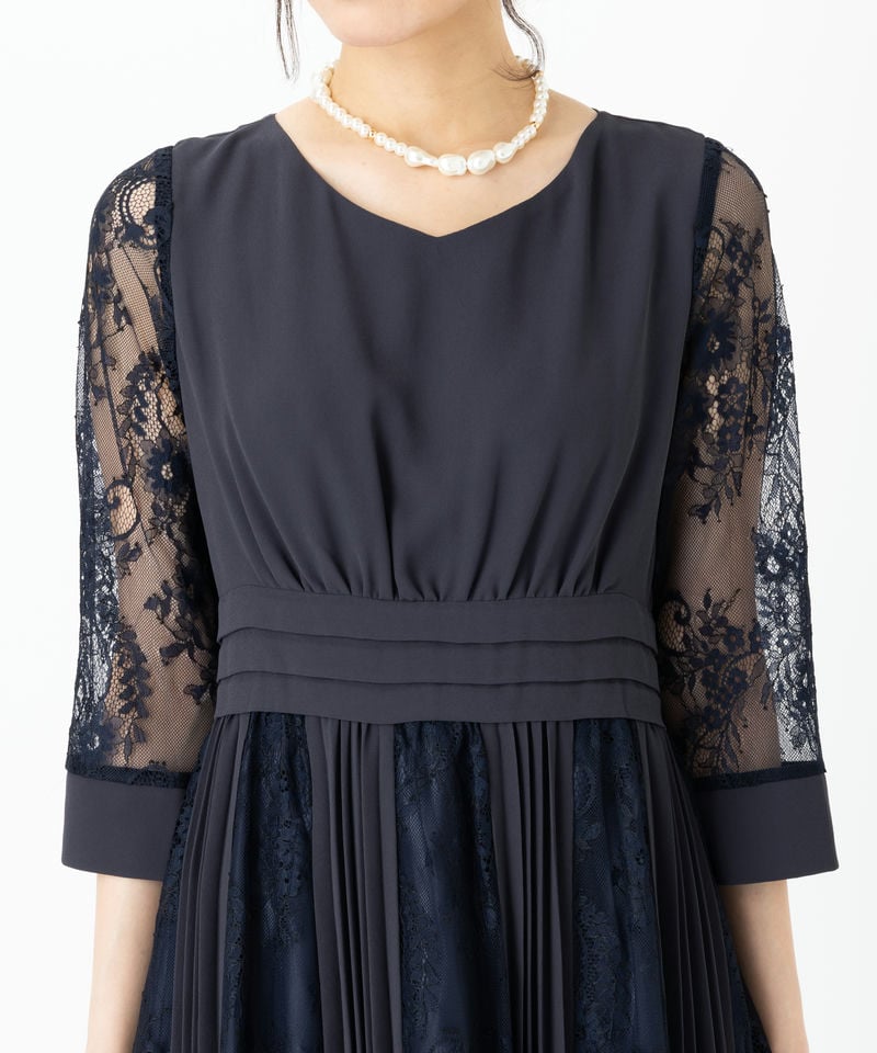 Dorry Doll 【ドレス2点セット】ドリードール プリーツ×レース 7分袖