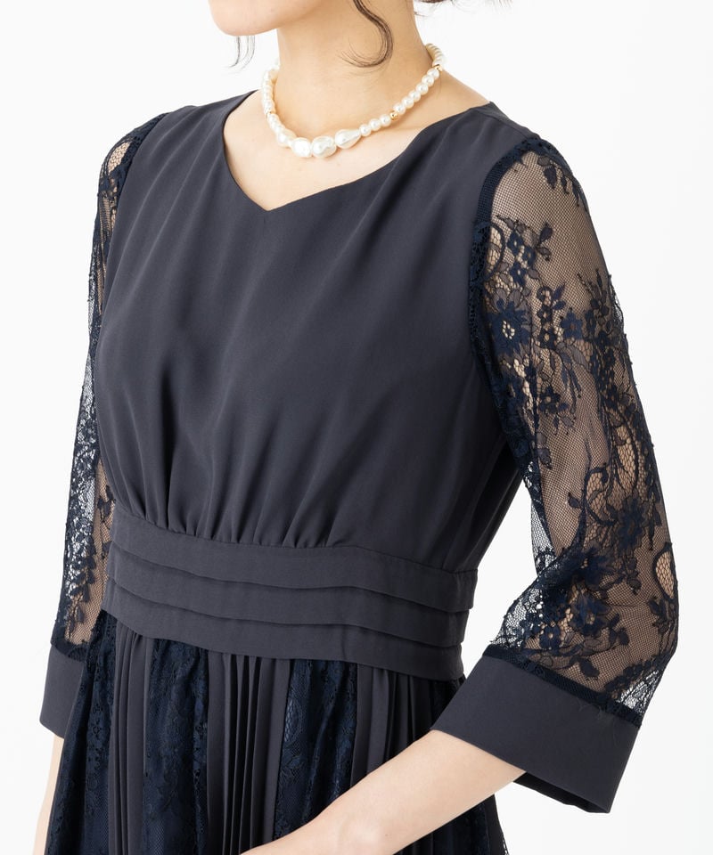 Dorry Doll 【ドレス2点セット】ドリードール プリーツ×レース 7分袖