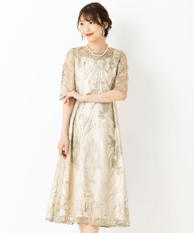 Select Shop チュール×総刺繍ドレス その他 x グリーン系 | 結婚式