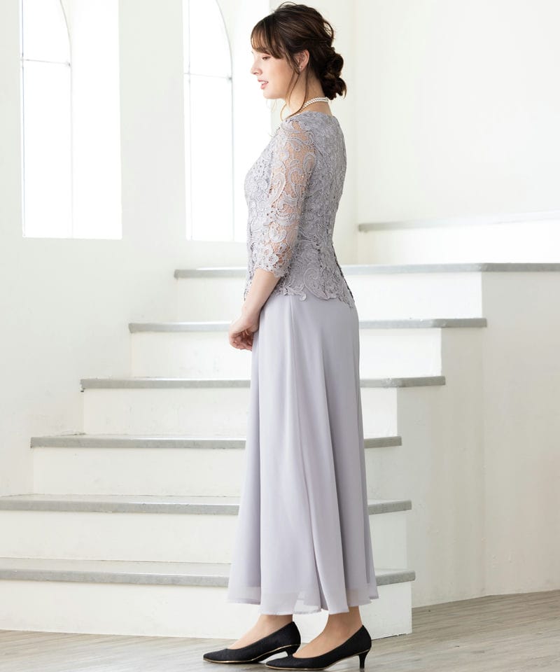 Select Shop 【マザーズドレス】刺繍レースシフォンマザードレス