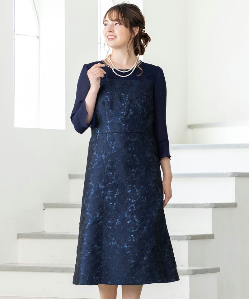 東京ソワール 【マザーズドレス】ラッセルレースボレロ付き前開き