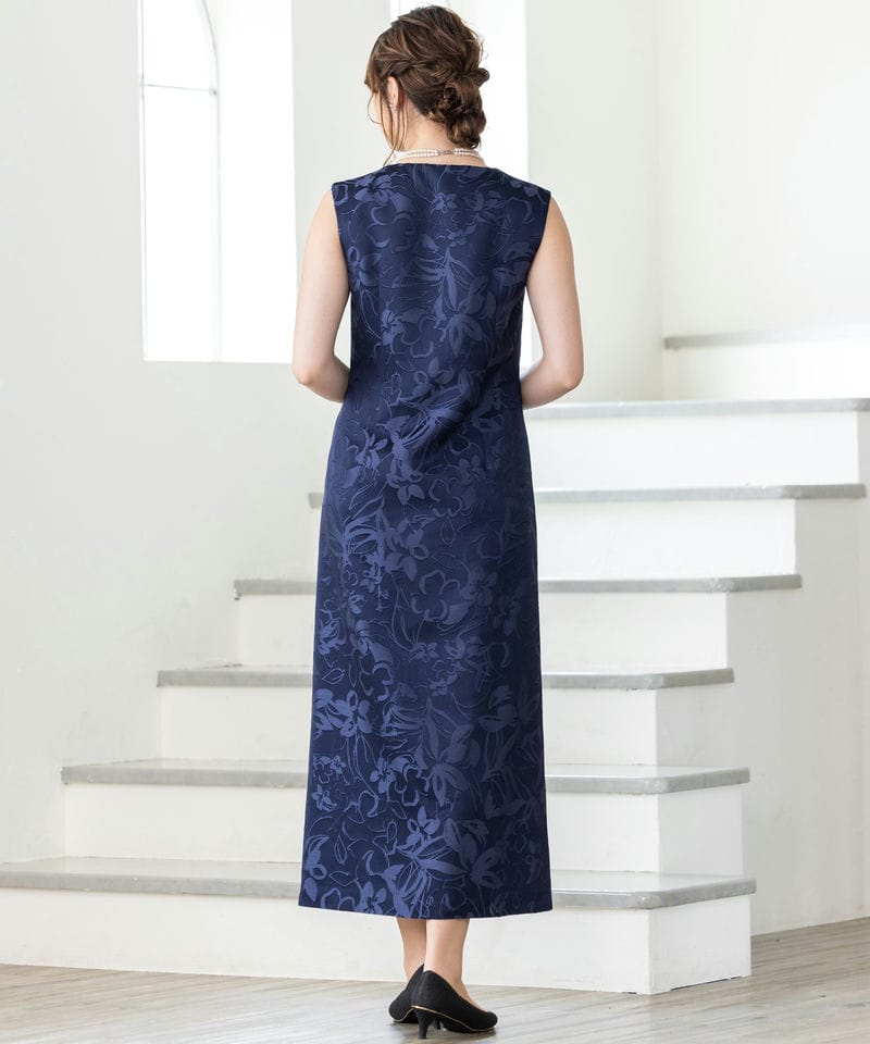 東京ソワール 【マザーズドレス】ケープ付き前開きロングドレス