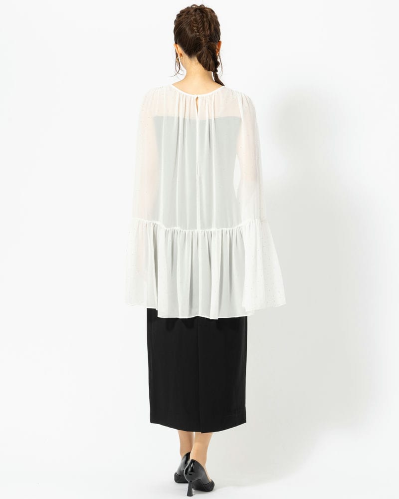 CELFORD セルフォード シャイニーシフォンケープドレス ブラック系