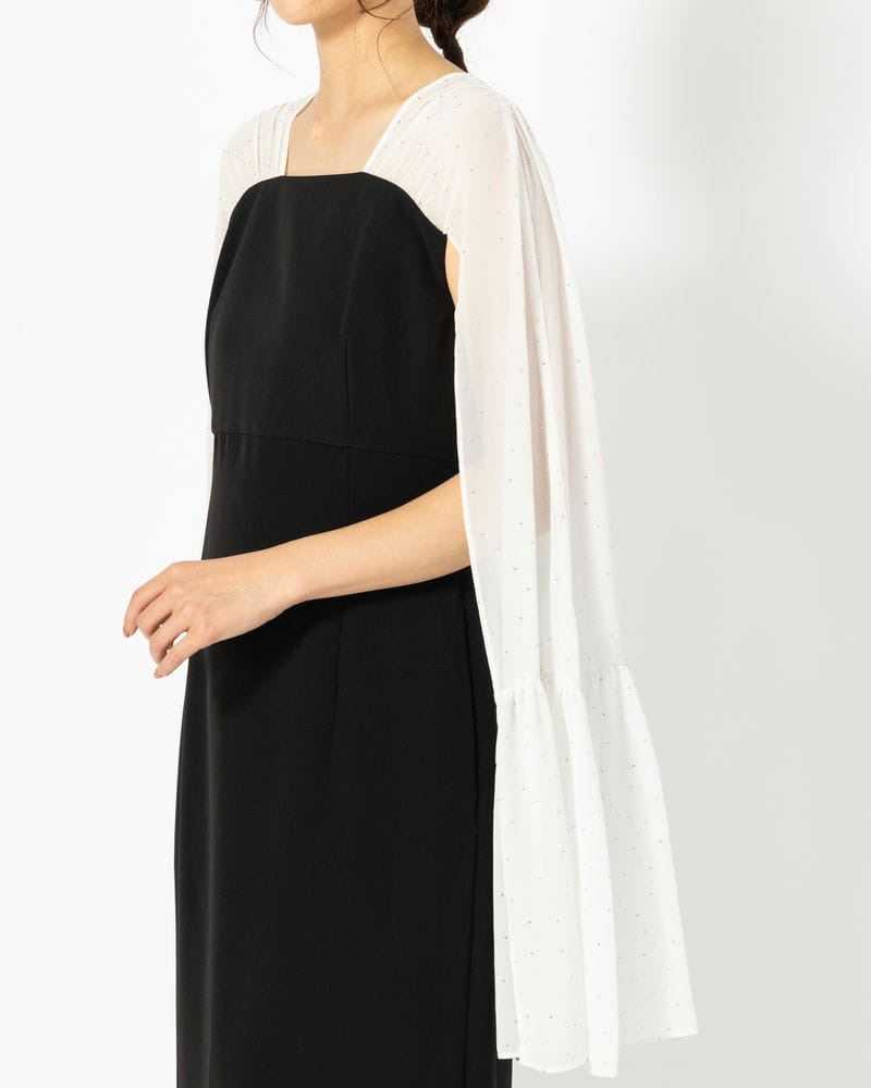 CELFORD セルフォード シャイニーシフォンケープドレス ブラック系