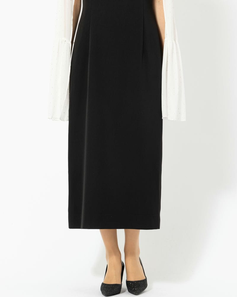 CELFORD セルフォード シャイニーシフォンケープドレス ブラック系