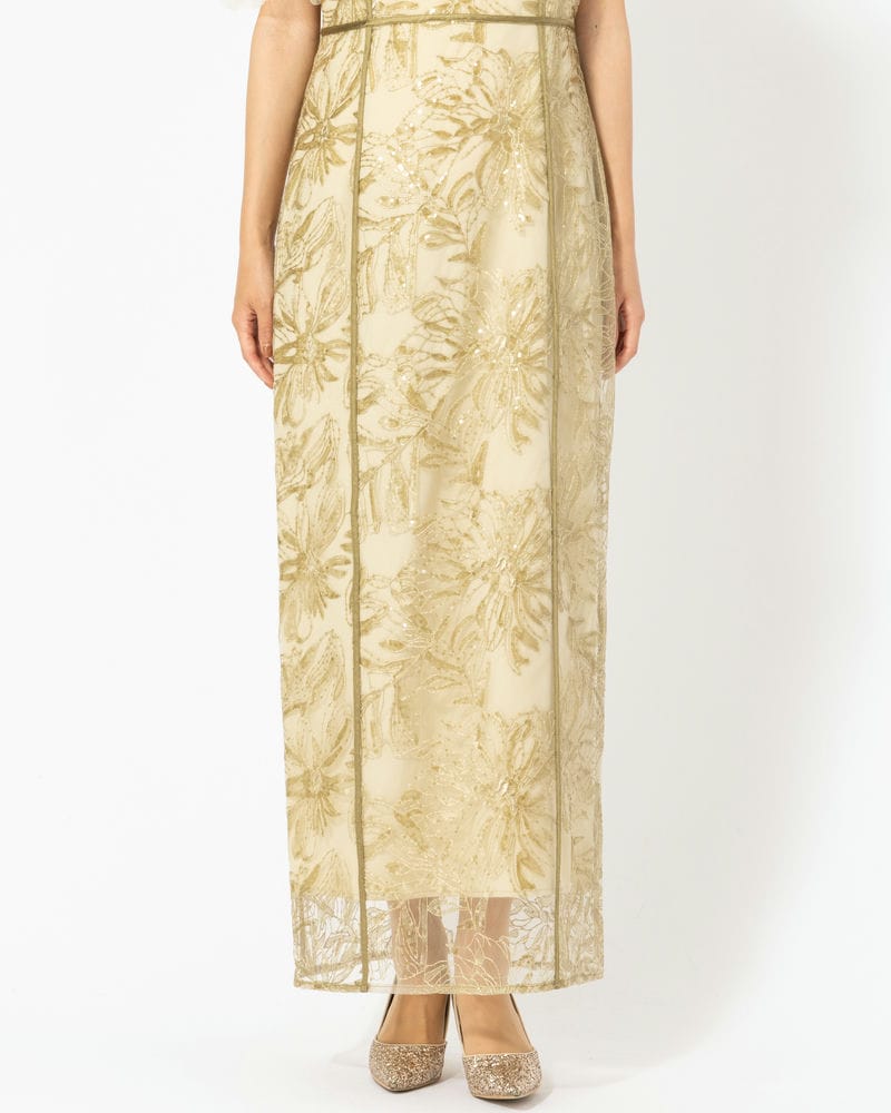 Leja レジャ アシンメトリーシアーフラワードレス グリーン系 | 結婚式